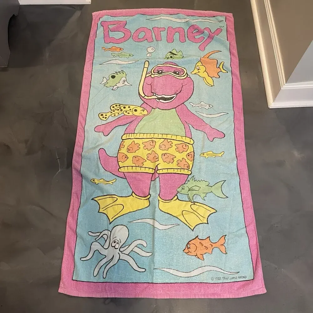 Vintage 1992 Barney Beach Towel 55
